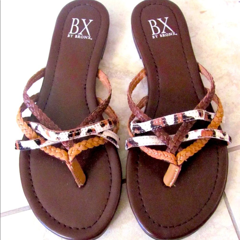 New BX by Bronx Leather Woven Sandals Women’s 8